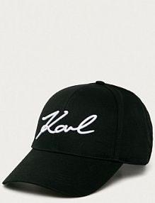 Czapka z daszkiem Karl Lagerfeld  czarna damska 205W3405