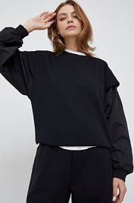 Bluza przez głowę Sisley  czarna 322WL102F.100