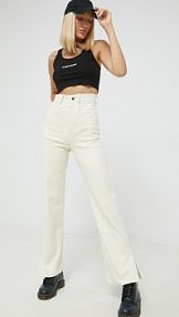 Jeansy Sixth June  beżowe damskie  33518