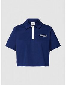Koszulka polo z naszywką z logo adidas Originals niebieska damska EAN HL6572