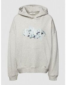 Bluza z kapturem i wyhaftowanym motywem model STYLE.BENA BRAX szara damska EAN 39-3824 90665900