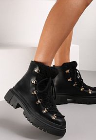 Czarne Traperki Venantia Renee damskie