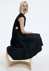 Bawełniana sukienka midi Reserved czarna ZV292-99X