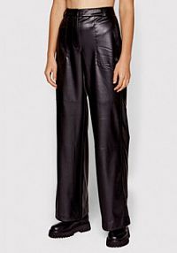 Spodnie skórzane Calvin Klein Jeans czarna Z imitacji skóry