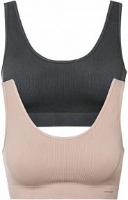 Biustonosz bezszwowy bustier  Feel Comfort w prążek (2 szt.)  Bonprix