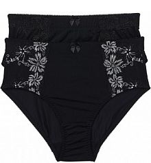 Figi modelujące z haftem (2 pary)  Bonprix