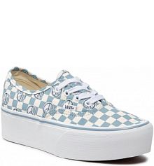 Półbuty na koturnie Vans błękitny