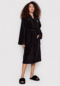 Szlafrok KARL LAGERFELD czarny damski Unisex Ikonik 220W2185