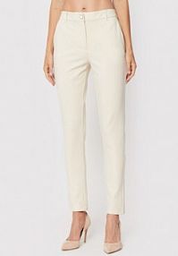 Spodnie eleganckie Guess beżowe damskie Materiałowe