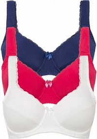 Biustonosz na fiszbinach z miękką bawełną organiczną (3 szt.)  Bonprix