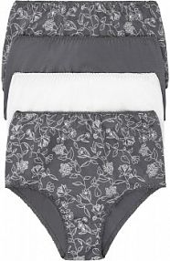 Figi z wysoką talią z bawełną (4 pary)  Bonprix