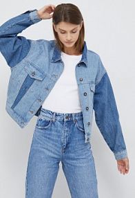 Kurtka jeansowe Sisley  niebieska damska 297SLN021.902