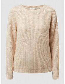 Sweter z dodatkiem wełny z alpaki model Piper JC Sophie beżowy damski EAN P6124
