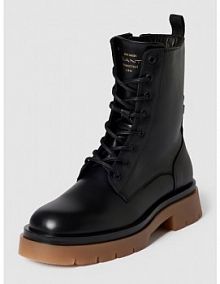 Buty sznurowane z półprzezroczystą podeszwą model Meghany Gant czarne damskie