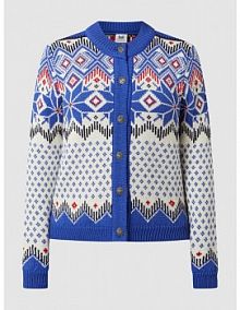 Kardigan z żywej wełny model 'Vilja' Dale of Norway granatowy EAN 83881