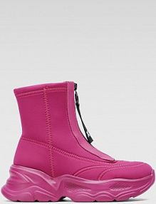 Botki na obcasie Nylon Red różowe ciemny WSQ2101-12