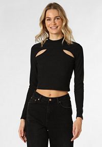 Koszulka z długim rękawem Kobiety czarny jednolity XS Aygill's damski