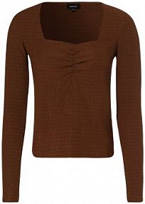 Koszulka z długim rękawem Kobiety Sztuczne włókno brązowy jednolity L Aygill's damski