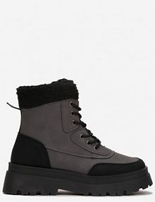 Czarne Traperki z Futerkiem Eidenope Renee damskie