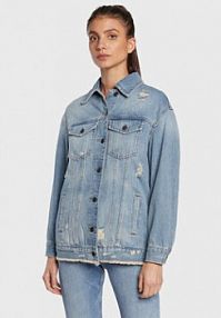 Kurtka jeansowe Sisley niebieska damska Jeansowa