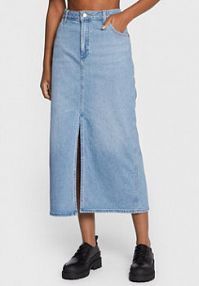 Spódnica jeansowa Wrangler niebieska Rhea W24L58Z19  Mom Fit