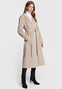 Płaszcz Calvin Klein szary damski Wełniany