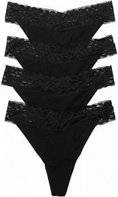 Stringi z bawełną (4 pary)  Bonprix