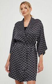 Szlafrok Karl Lagerfeld  czarny damski  225W2134