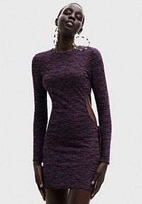 Sukienka dzianinowa Desigual fioletowa 