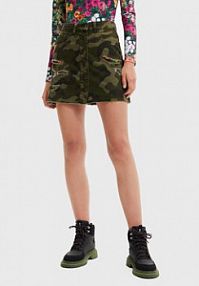 Spódnica jeansowa Desigual zielona 