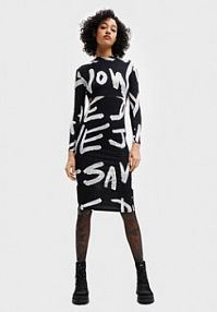 Sukienka dzianinowa Desigual czarna 