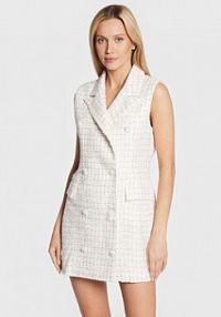 Sukienka dzianinowa Glamorous biała 