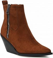 Botki na obcasie ONLY brązowe Onlbabi-3 15271709 Cognac