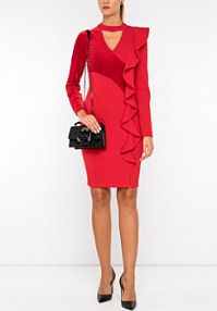 Sukienka wieczorowa Silvian Heach czerwona Koktajlowa PGA19300VE  Regular Fit