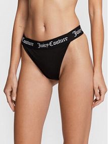 Figi Juicy Couture czarne Brazylijskie z wysokim stanem