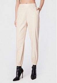 Spodnie skórzane Liu Jo beżowa Z imitacji skóry