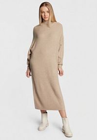 Sukienka dzianinowa Moss Copenhagen beżowa 