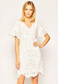 Sukienka letnia Silvian Heach biała Abamonti PGP20274VE  Regular Fit