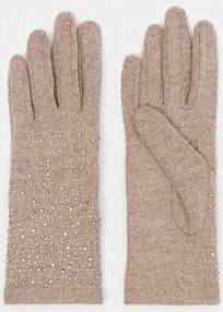 Rękawiczki z dżetami Mohito beżowe damskie 9273Q-80X