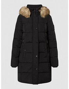 Płaszcz pikowany z odpinanym kapturem Fransa czarny damski EAN 20610814