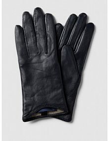 Rękawiczki skórzane z wytłoczonym logo Gant niebieskie EAN 4930068