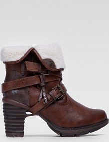 Botki na obcasie mustang brązowe 1292-602-301