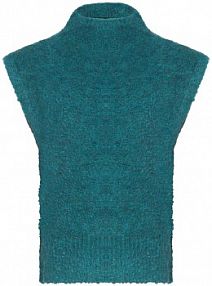 Kamizelka dzianinowa niebieska/zielona zero damska