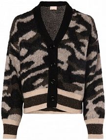 Kardigan  z dodatkiem alpaki czarny/beżowy/zielony Liu Jo Collection