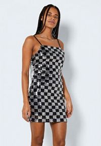 Sukienka koktajlowa Noisy May srebrna 