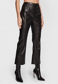 Spodnie skórzane Edited czarna Z imitacji skóry