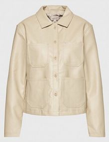 Kurtka skórzana Brixton beżowa damska Z imitacji skóry