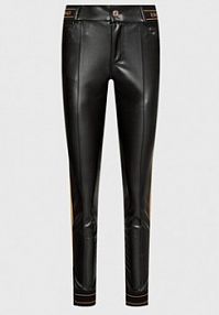 Spodnie skórzane Ermanno Firenze czarna Z imitacji skóry