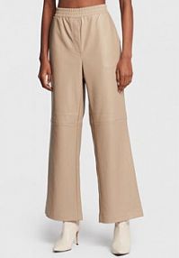 Spodnie skórzane Edited beżowa 