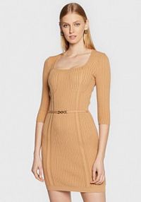 Sukienka dzianinowa Rinascimento brązowa 